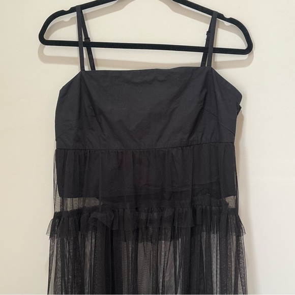 Maeve Anthropologie Mesh Whimsygoth Tiered Fairy Black Dress Size Medium K62 - Picture 2 of 16